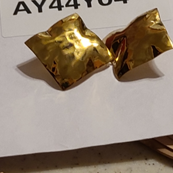 80's earrings Brass for sale - Picture 11 of 14